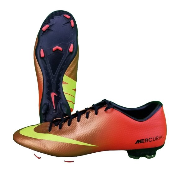 ✅2013 Nike Mercurial Victory IV FG Soccer Cleats Men's 13 Blaze/Orange/Gold/Lime - Picture 2 of 12